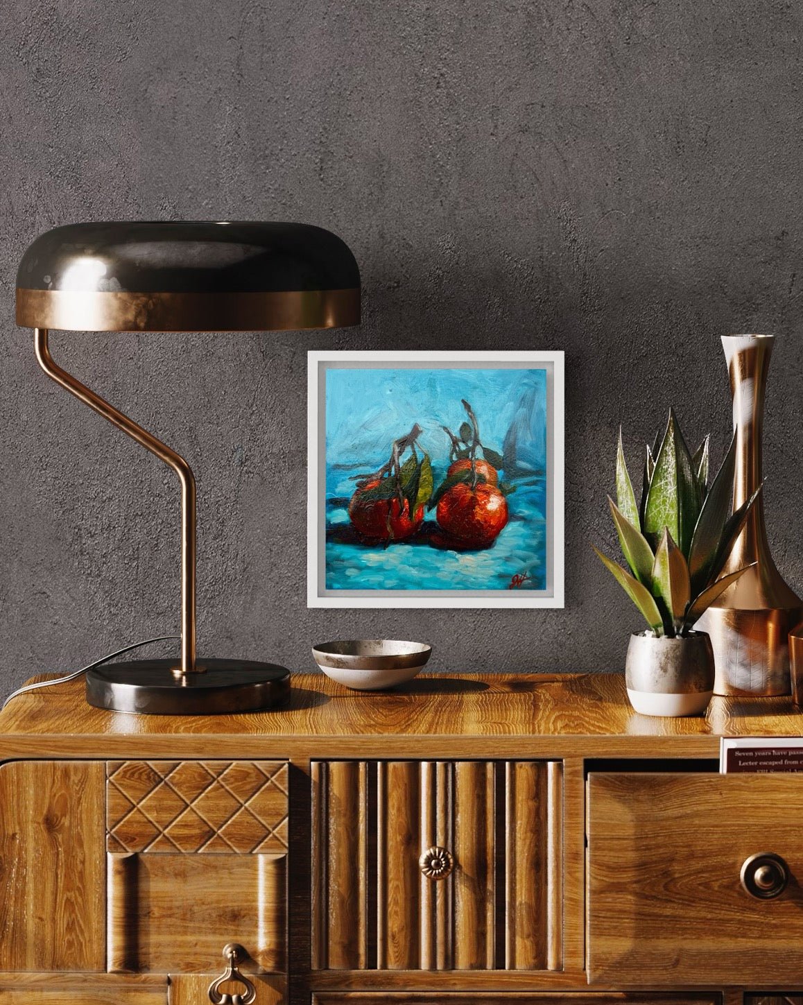 Teal & tangerines - Johanna Hattner Fine Art